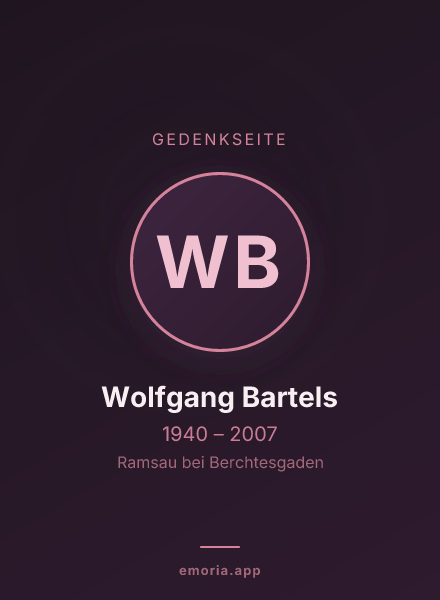 Gedenkportrait von Wolfgang Bartels