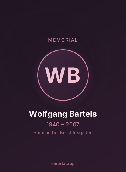 Memorial portrait of Wolfgang Bartels