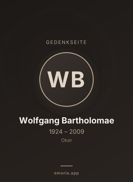 Gedenkportrait von Wolfgang Bartholomae
