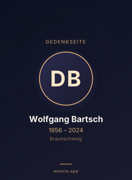 Gedenkportrait von Dr. Wolfgang Bartsch