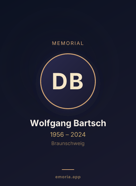 Memorial portrait of Dr. Wolfgang Bartsch