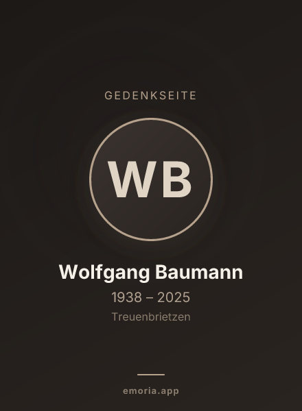Gedenkportrait von Wolfgang Baumann