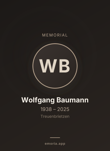 Memorial portrait of Wolfgang Baumann