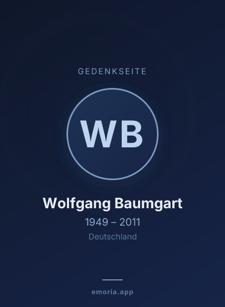 Gedenkportrait von Wolfgang Baumgart