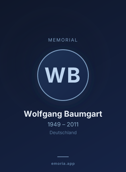 Memorial portrait of Wolfgang Baumgart