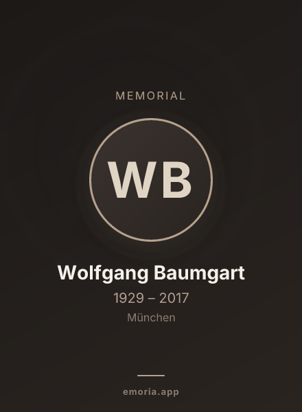 Memorial portrait of Wolfgang Baumgart