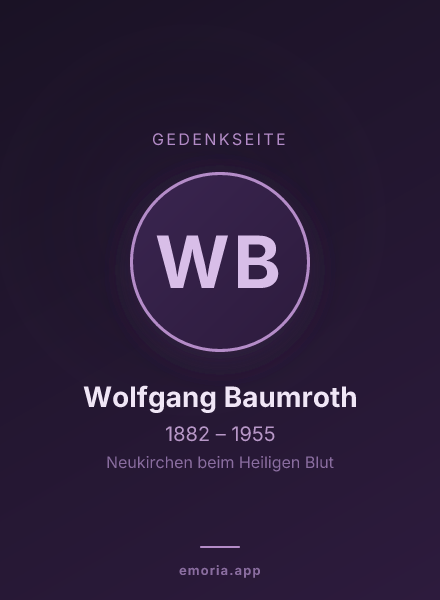 Gedenkportrait von Wolfgang Baumroth