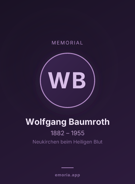 Memorial portrait of Wolfgang Baumroth