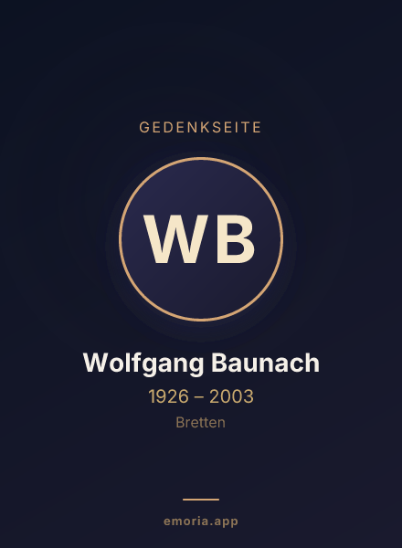 Gedenkportrait von Wolfgang Baunach
