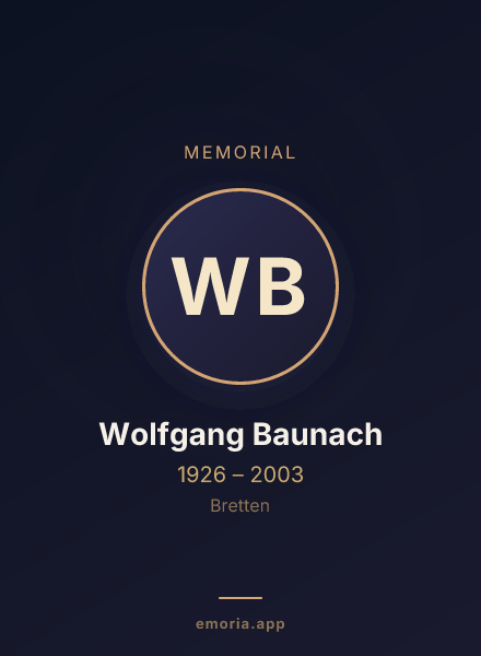 Memorial portrait of Wolfgang Baunach
