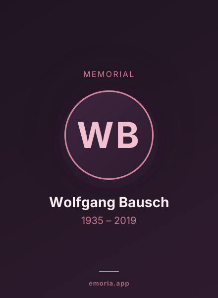 Memorial portrait of Wolfgang Bausch
