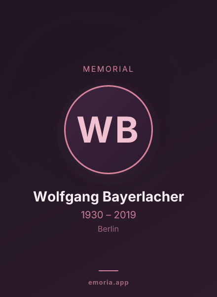 Memorial portrait of Wolfgang Bayerlacher