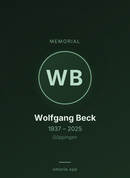 Memorial portrait of Wolfgang Beck
