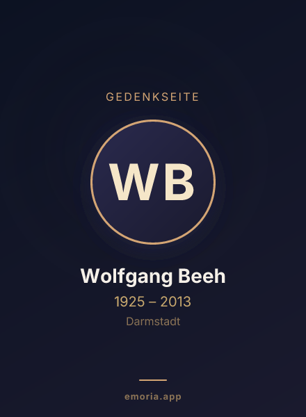 Gedenkportrait von Wolfgang Beeh