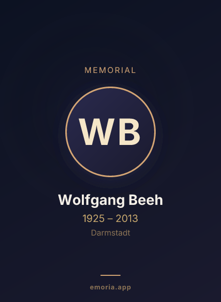 Memorial portrait of Wolfgang Beeh