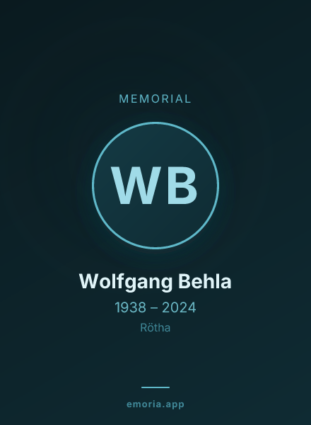 Memorial portrait of Wolfgang Behla