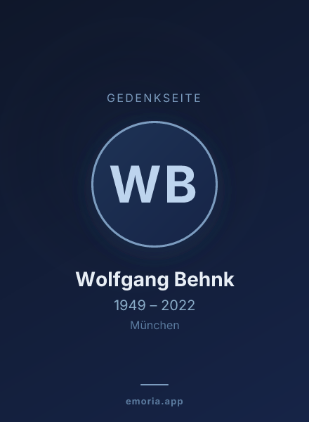 Gedenkportrait von Wolfgang Behnk