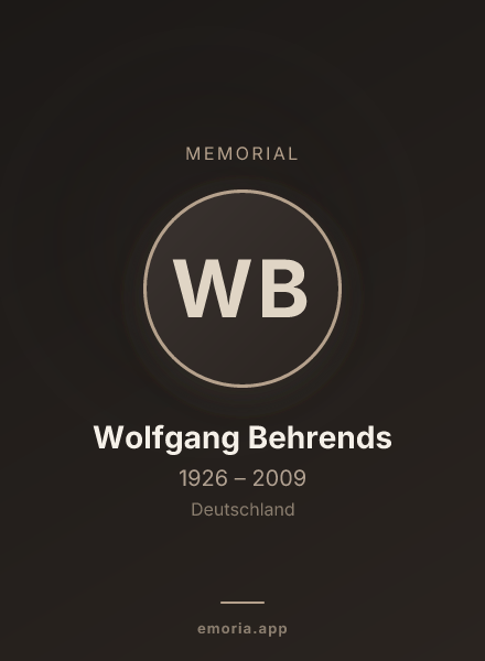 Memorial portrait of Wolfgang Behrends