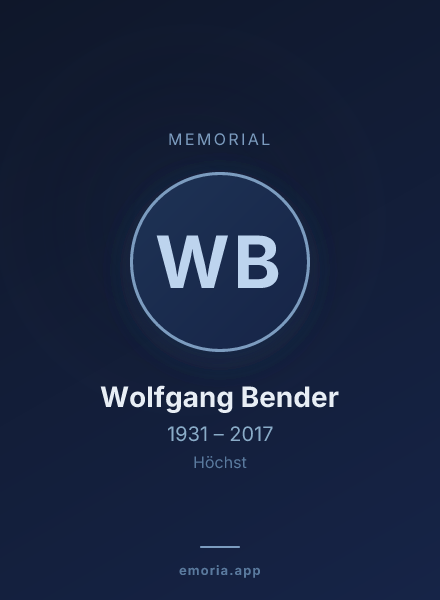 Memorial portrait of Wolfgang Bender