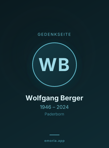 Gedenkportrait von Wolfgang Berger