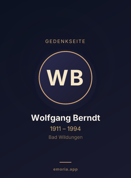 Gedenkportrait von Wolfgang Berndt