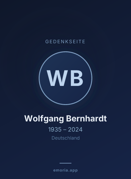 Gedenkportrait von Wolfgang Bernhardt