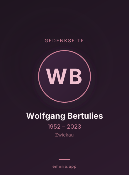 Gedenkportrait von Wolfgang Bertulies