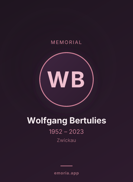 Memorial portrait of Wolfgang Bertulies