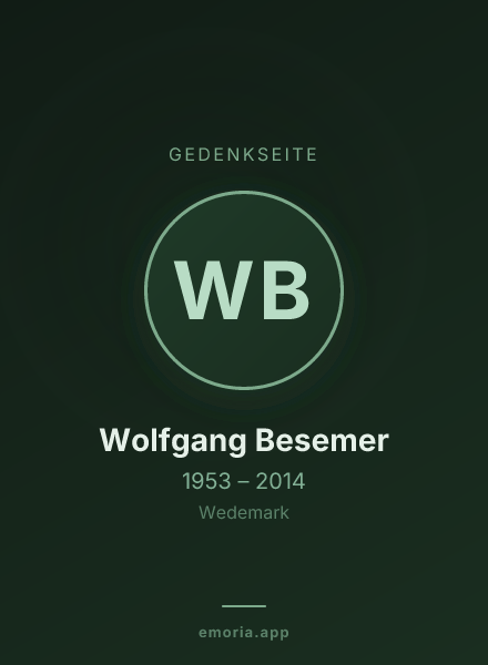 Gedenkportrait von Wolfgang Besemer