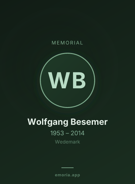 Memorial portrait of Wolfgang Besemer