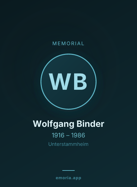 Memorial portrait of Wolfgang Binder