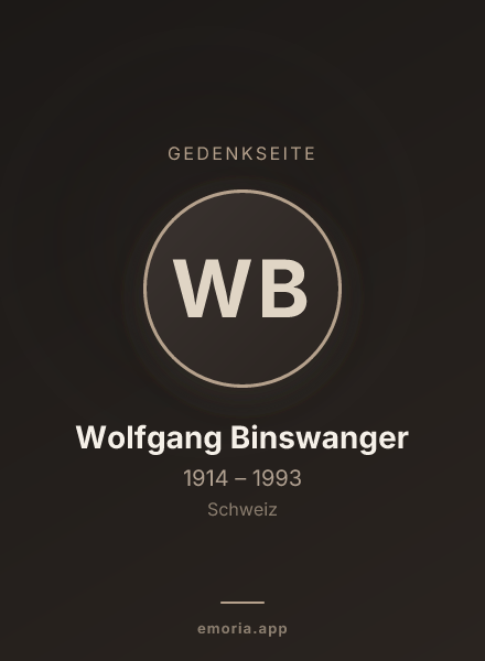 Gedenkportrait von Wolfgang Binswanger