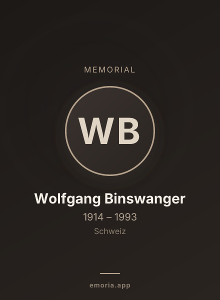 Memorial portrait of Wolfgang Binswanger