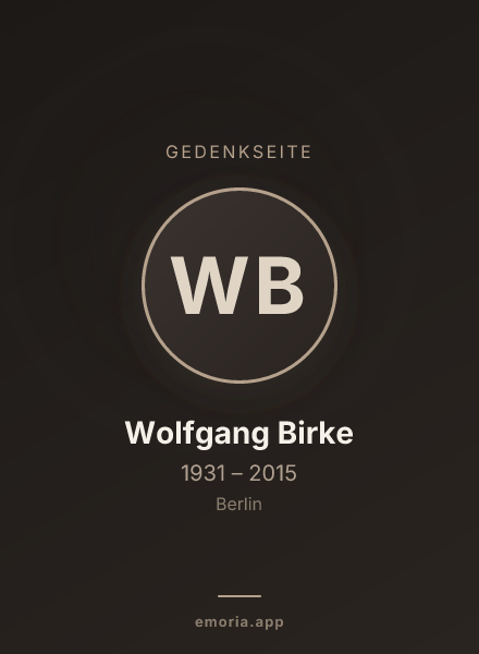 Gedenkportrait von Wolfgang Birke