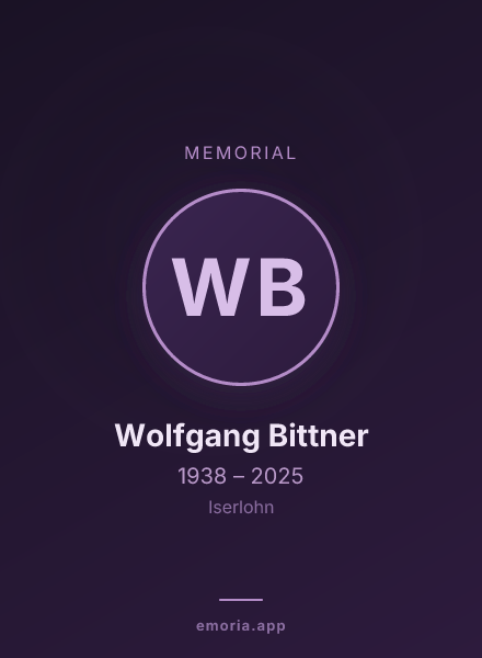 Memorial portrait of Wolfgang Bittner