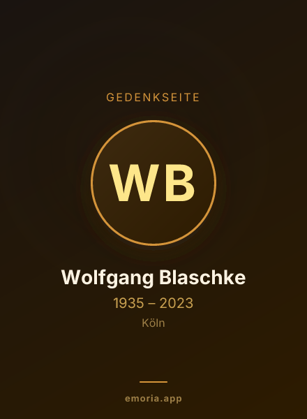 Gedenkportrait von Wolfgang Blaschke