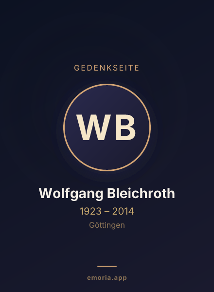 Gedenkportrait von Wolfgang Bleichroth