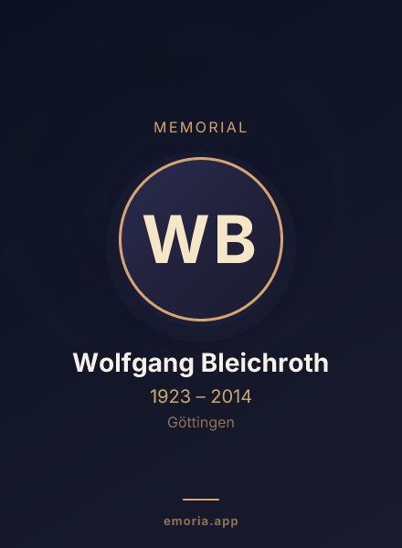 Memorial portrait of Wolfgang Bleichroth