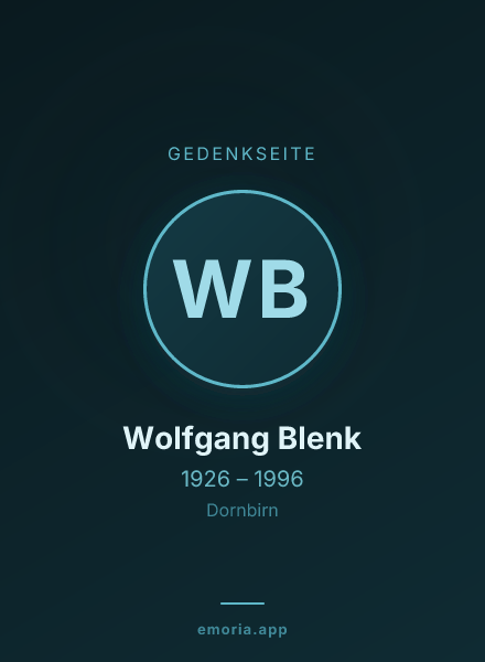Gedenkportrait von Wolfgang Blenk