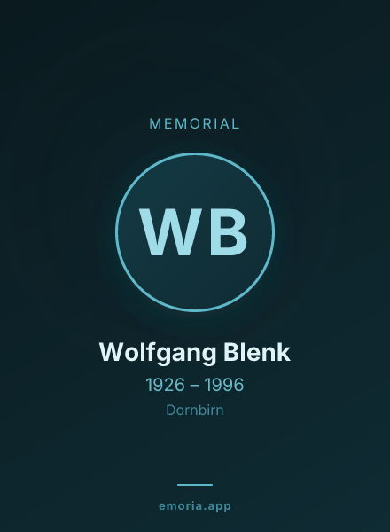 Memorial portrait of Wolfgang Blenk