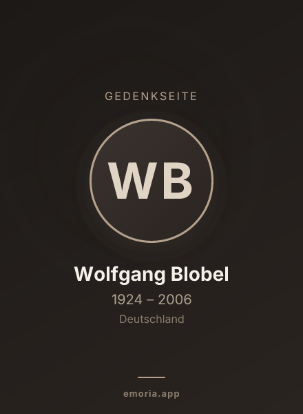 Gedenkportrait von Wolfgang Blobel
