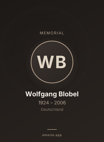 Memorial portrait of Wolfgang Blobel