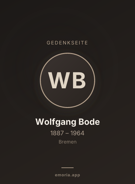 Gedenkportrait von Wolfgang Bode