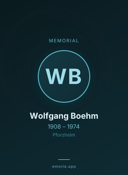 Memorial portrait of Wolfgang Boehm