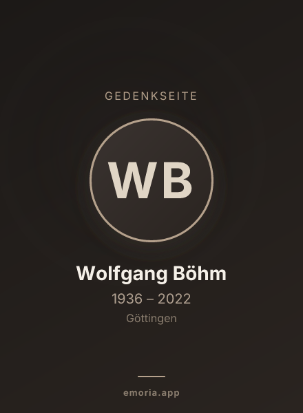 Gedenkportrait von Wolfgang Böhm