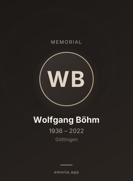 Memorial portrait of Wolfgang Böhm