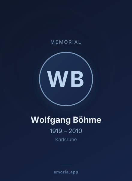 Memorial portrait of Wolfgang Böhme