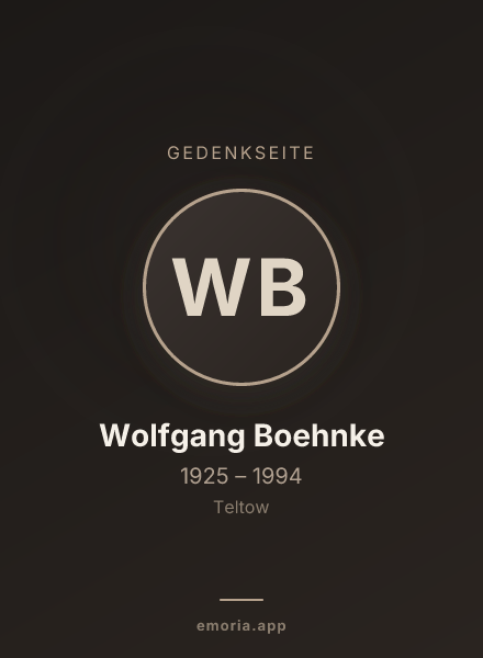 Gedenkportrait von Wolfgang Boehnke