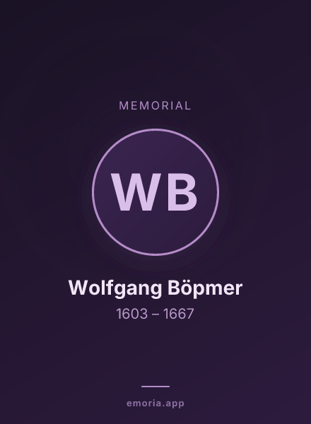 Memorial portrait of Wolfgang Böpmer