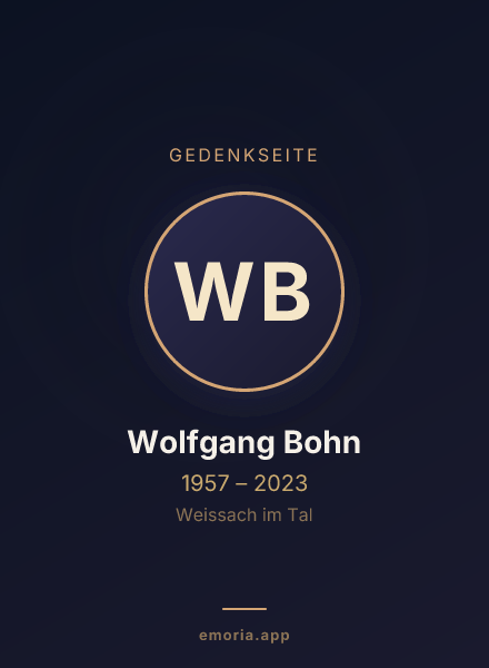 Gedenkportrait von Wolfgang Bohn